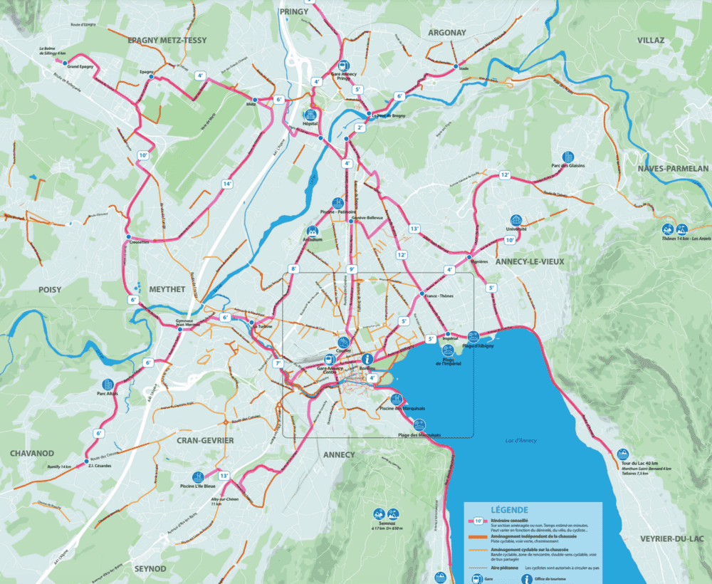 <green>Top 5 </green> des meilleurs circuits à vélos au départ <red>d’Annecy</red>